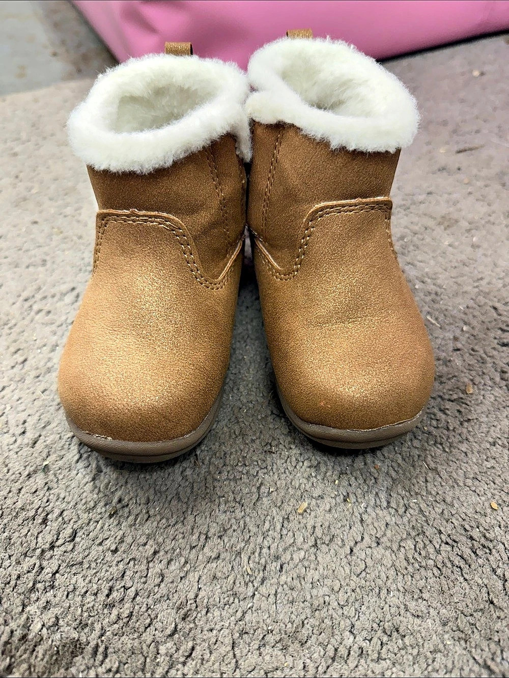 Carters Brown Faux-Fur Trim Boots